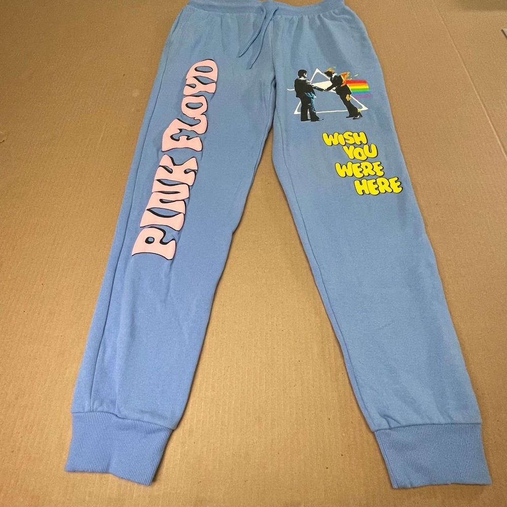 Pink Floyd Wish You Were Here Jogger Sweatpants Mens Medium M Blue Perryscope